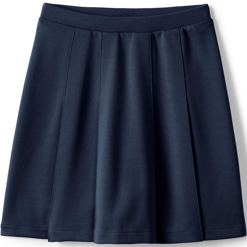 Lands' End Girls Ponte Pleat Skirt at the Knee, School Uniform, NWT